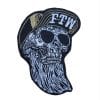 Light Brown Bearded FTW Skull Patch 4" x 3"