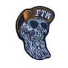 Orange Bearded FTW Skull Patch 4" x 3"